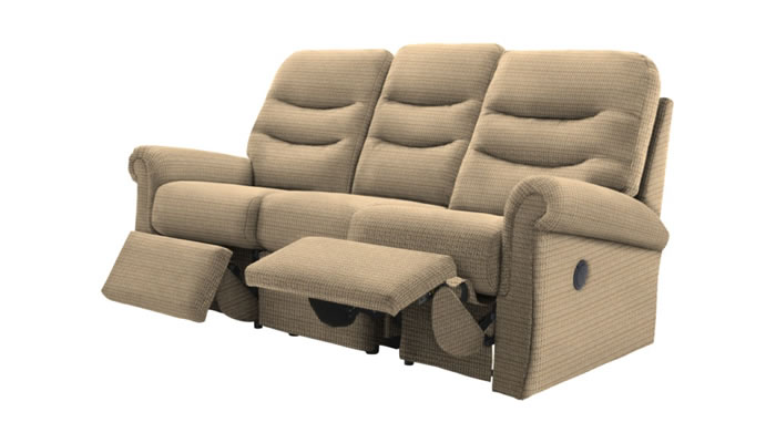 G Plan Holmes Fabric 3 Seater Powered Double Recliner