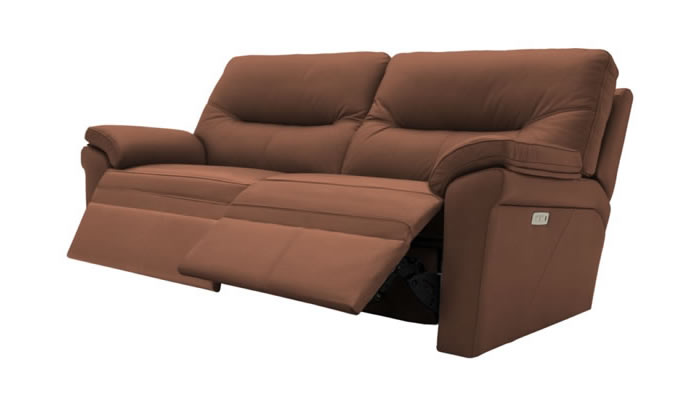 G Plan Seattle Leather 3 Seater Power Double Recliner