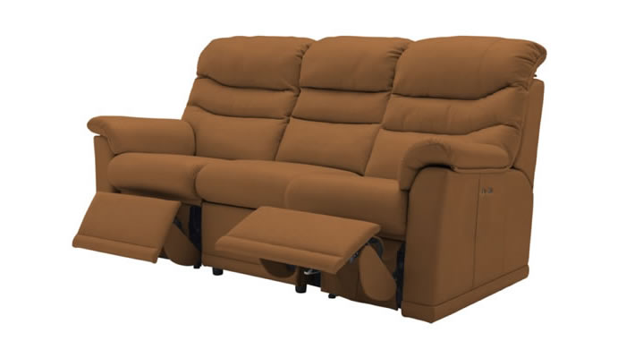 G Plan Malvern Leather 3 Seater Sofa 3 Cushion Manual Double Recliner