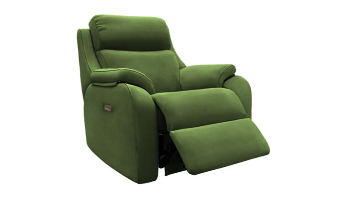 G Plan Kingsbury Fabric Chair Power Recliner Headrest Lumbar