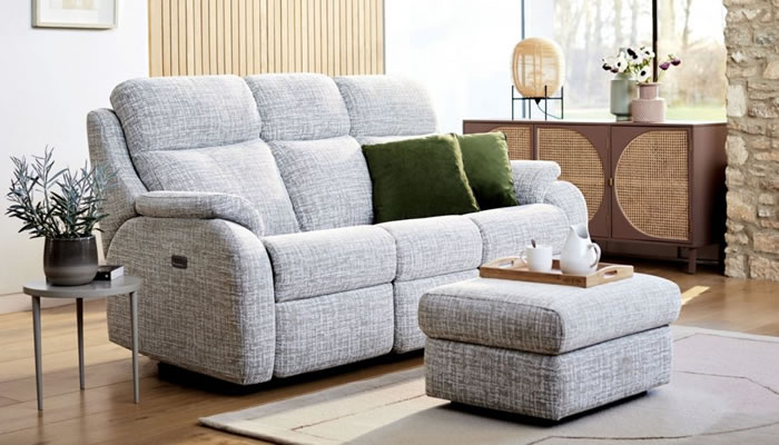 G Plan Kingsbury Fabric 2 Seater Power DBL Recliner