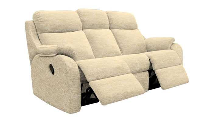 G Plan Kingsbury Fabric 3 Seater Power DBL Recliner