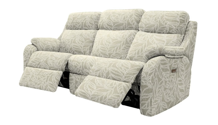 G Plan Kingsbury Fabric 3 Seater Curved Sofa Power DBL Recliner