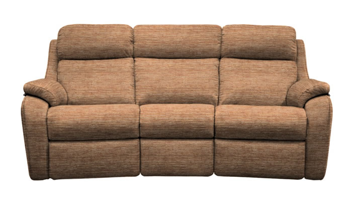 G Plan Kingsbury Fabric 3 Seater Curved Sofa Power DBL Recliner