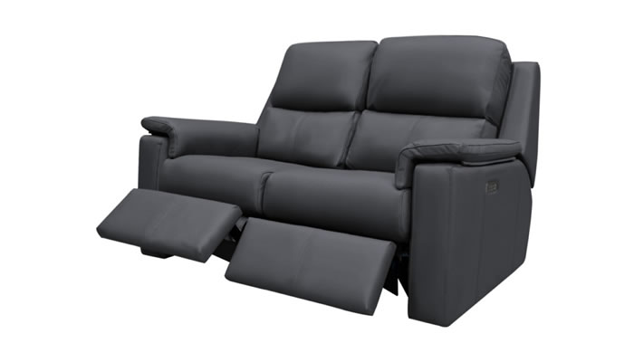 G Plan Harper Leather Small Sofa Power Double Recliner Headrest Lumbar