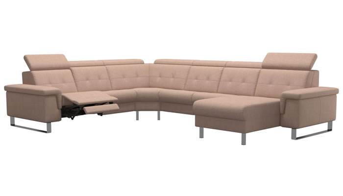 Stressless Anna A2 Fabric 5 Seater Corner Sofa Power Recliner Long Seat