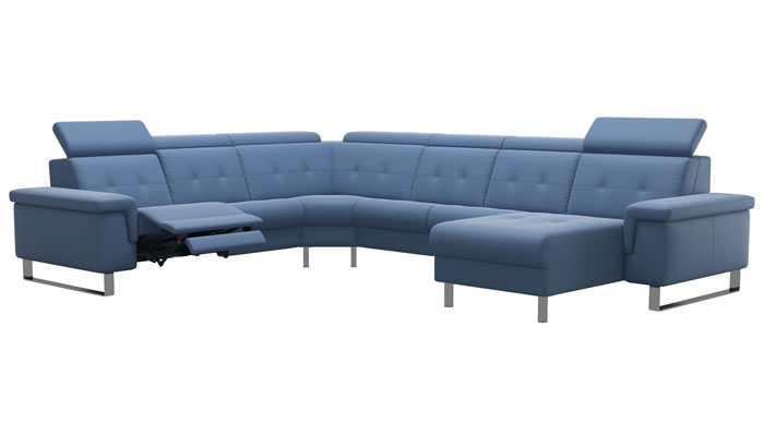 Stressless Anna A2 Leather 5 Seater Corner Sofa Power Recliner Long Seat