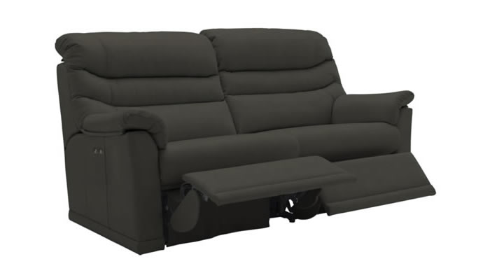 G Plan Malvern Leather 3 Seater Sofa 2 Cushion Power Double Recliner