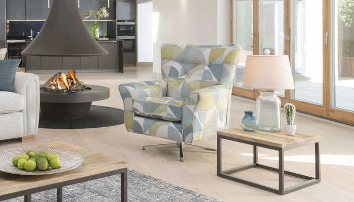 Alstons Memphis Swivel Chair in 7460 Fabric