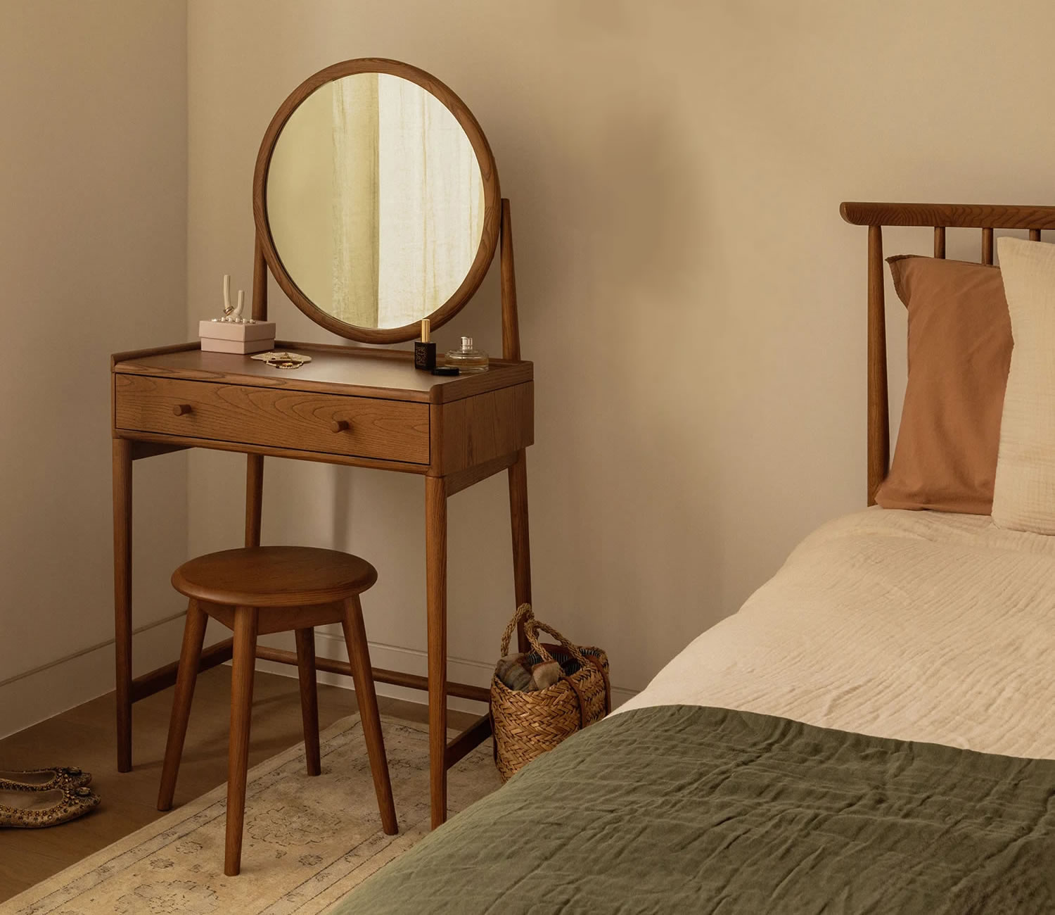 ercol Salina dressing table stool