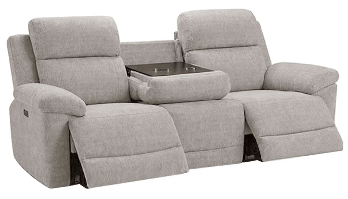 5 Somerset 2.5 Seater Power Recliner with Table in Cream
