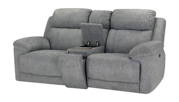 8 Somerset 2 Seater Power Recliner with Storage in Grey
