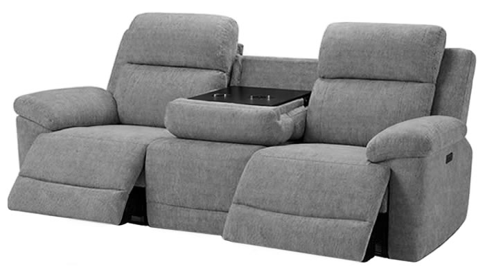6 Somerset 2.5 Seater Power Recliner with Table in Grey
